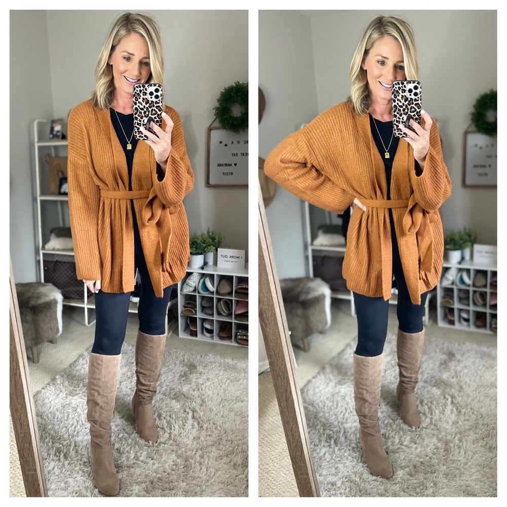 Pink Lily Belted Cardigan
